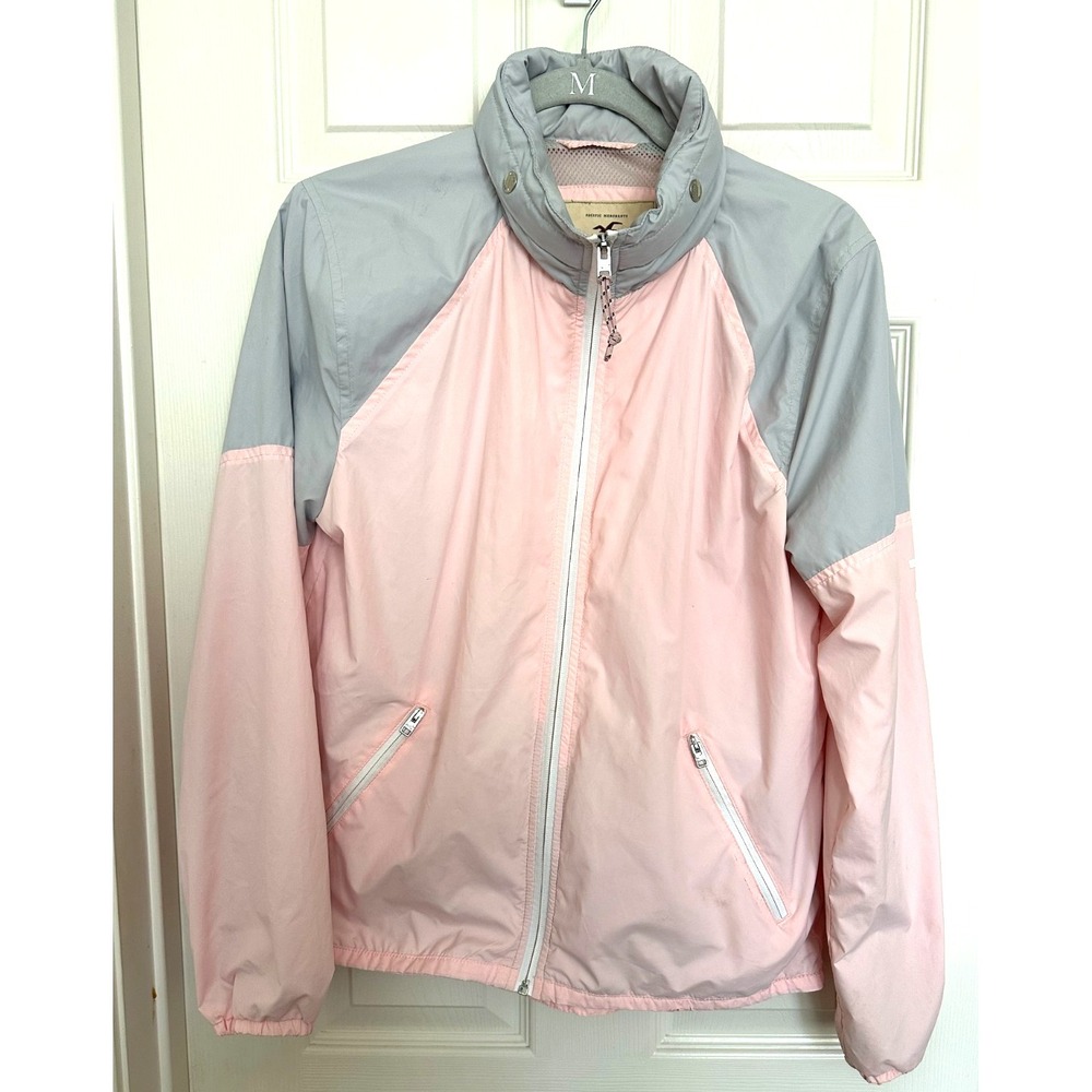 Hollister Women's Size Medium Pink and Gray Lined Windbreaker With Hidden Hood